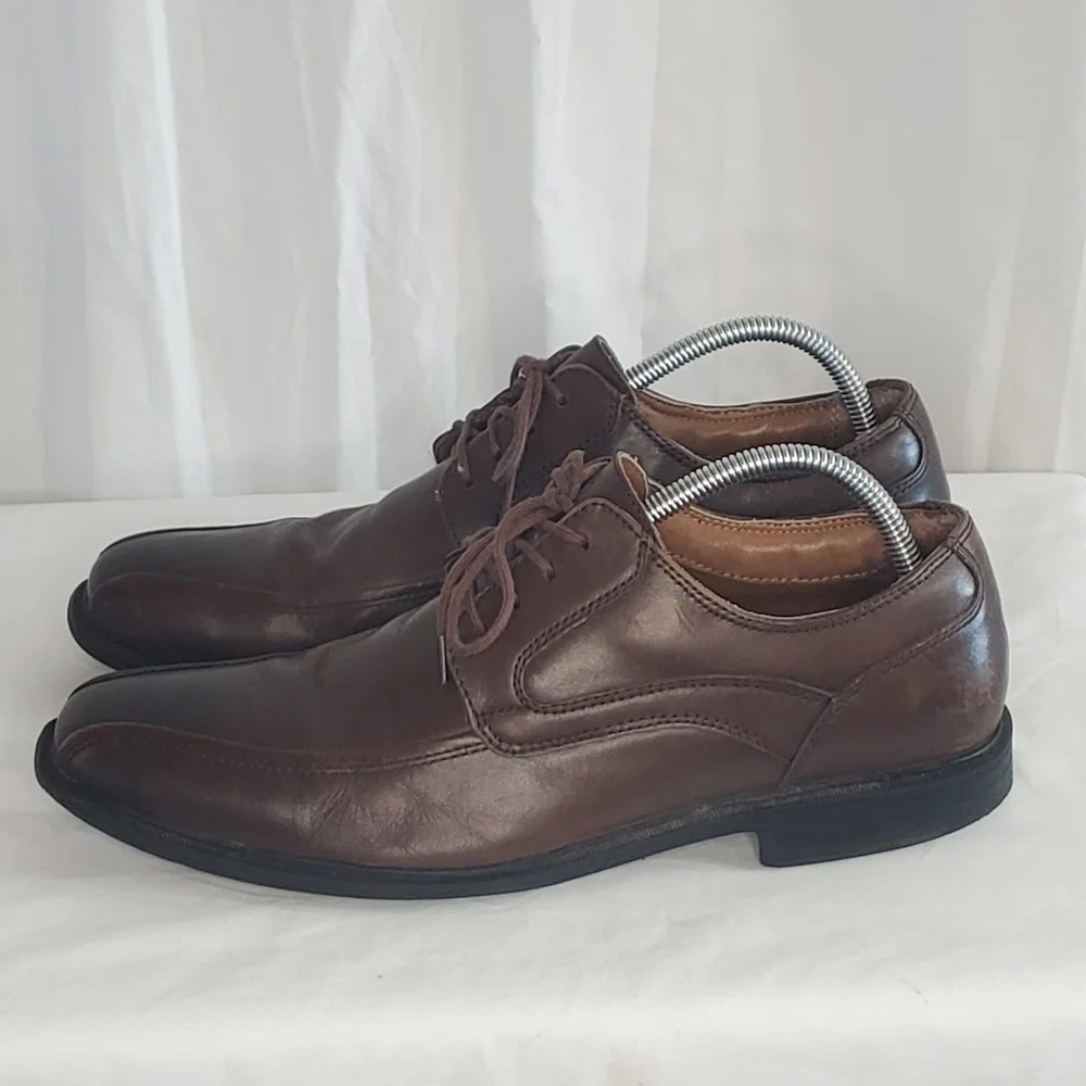 GH Bass Mens Gordon II Brown Lace Up Leather Oxford Dress Shoes Size 10 M